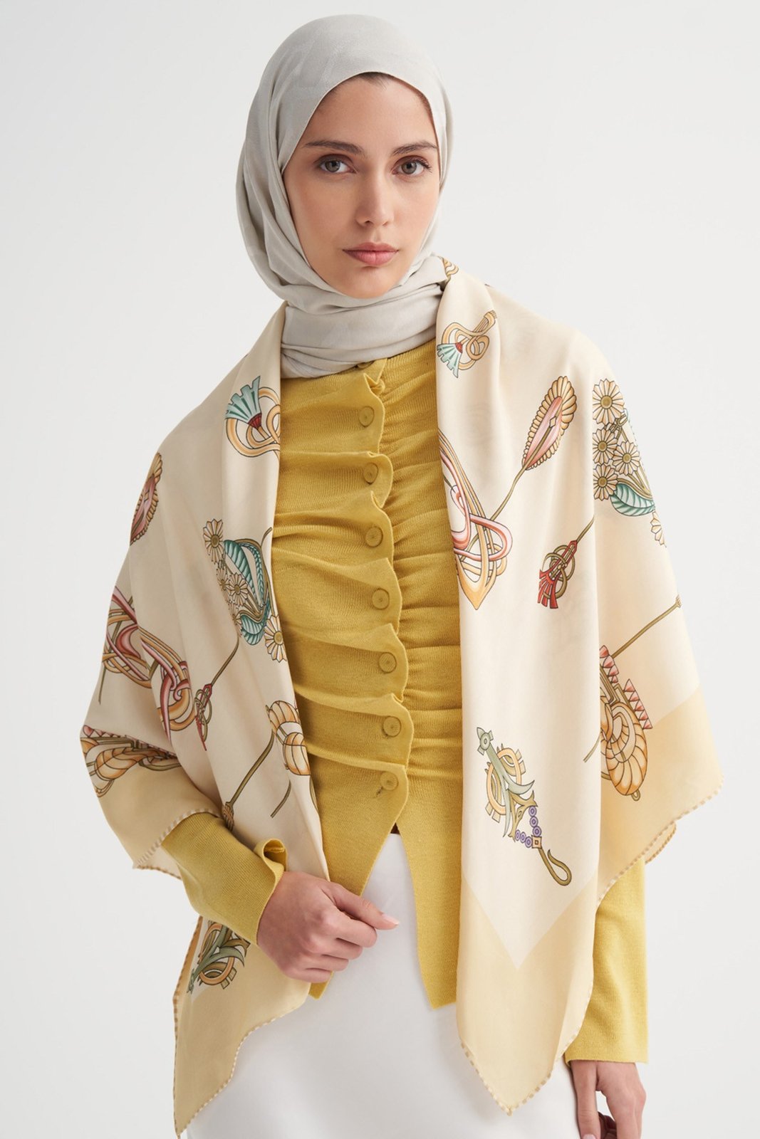 Ornella Premium Omuz Şalı Sarı